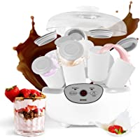 Duronic YM2 Yogurtera con Temporizador 20 W con 8 Tarros para Yogurtera de 125 ml- Panel de Control- Autoapagado…